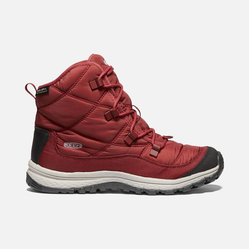 Keen Terradora Ankle Waterproof Winterstiefel Damen DE-08432 Merlot/Raven - Keen Damenschuhe Rot